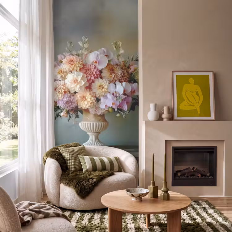 Behang - Orchidee - Boeket - Vaas - Bloemen — 1