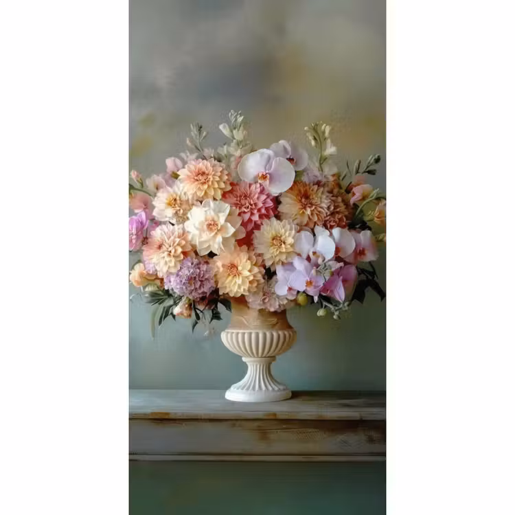 Behang - Orchidee - Boeket - Vaas - Bloemen — 2