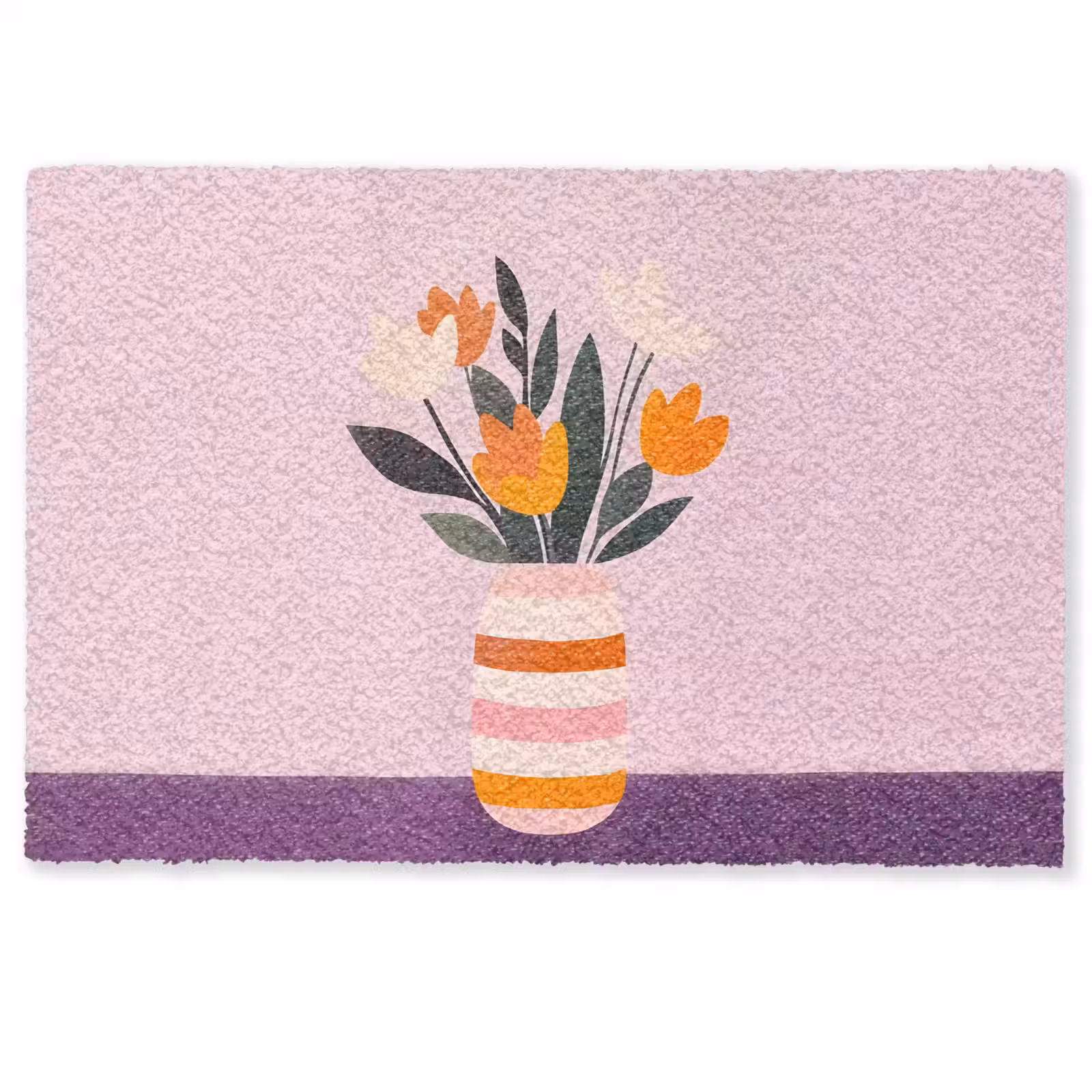Deurmat - Tulpen - Vaas - Strepen - Paars — 1