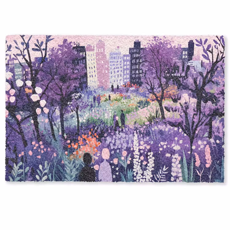 Deurmat - Park - Bomen - Bloemen - Gebouwen — 1