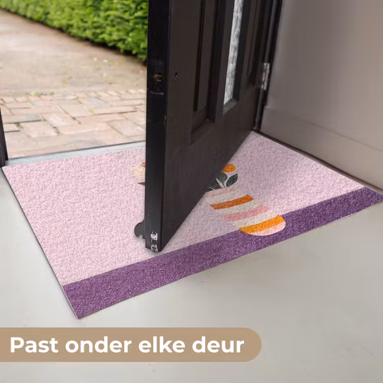 Deurmat - Tulpen - Vaas - Strepen - Paars — 7