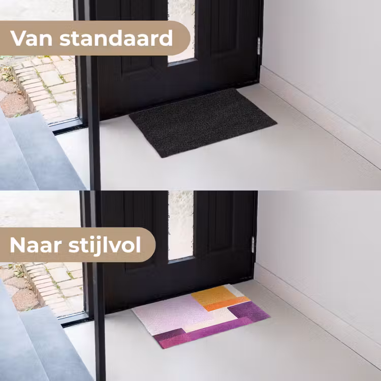 Deurmat - Vlakken - Abstract - Rechthoekig - Oranje — 3