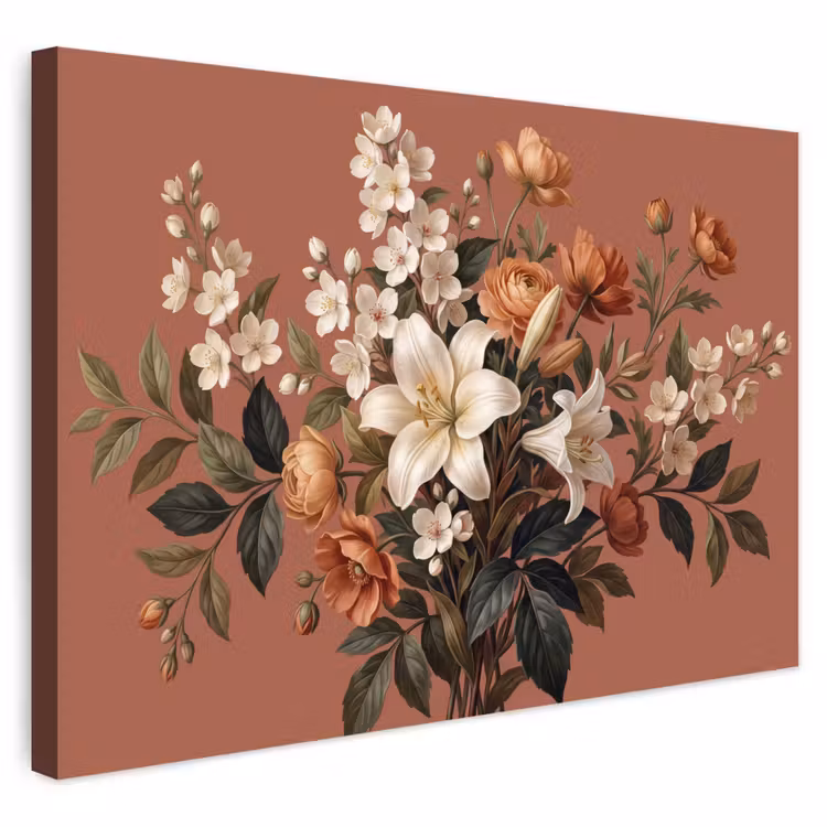 Buiten canvas - Boeket - Retro - Kleurrijk