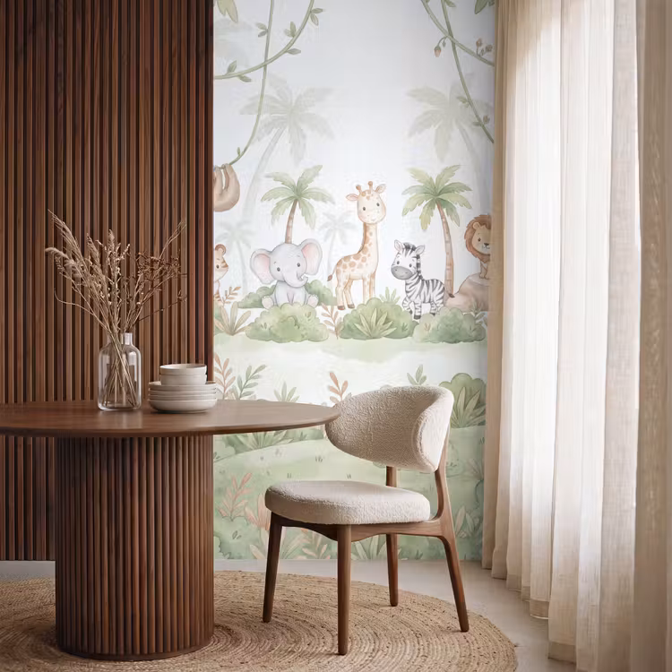 Behang - Dieren - Jungle - Pastel — 4
