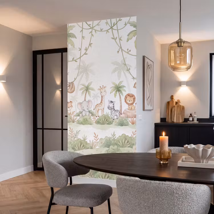 Behang - Dieren - Jungle - Pastel — 5