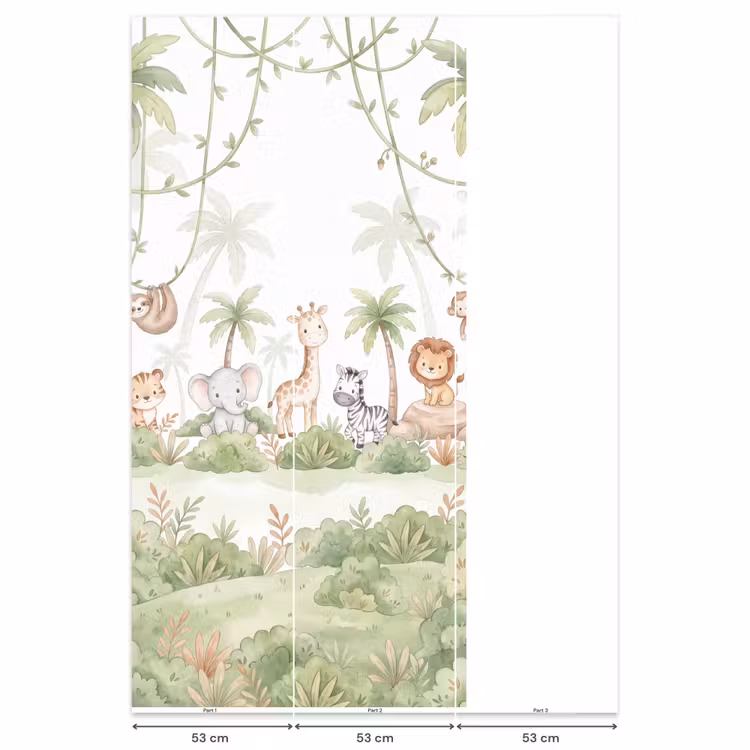 Behang - Dieren - Jungle - Pastel — 6