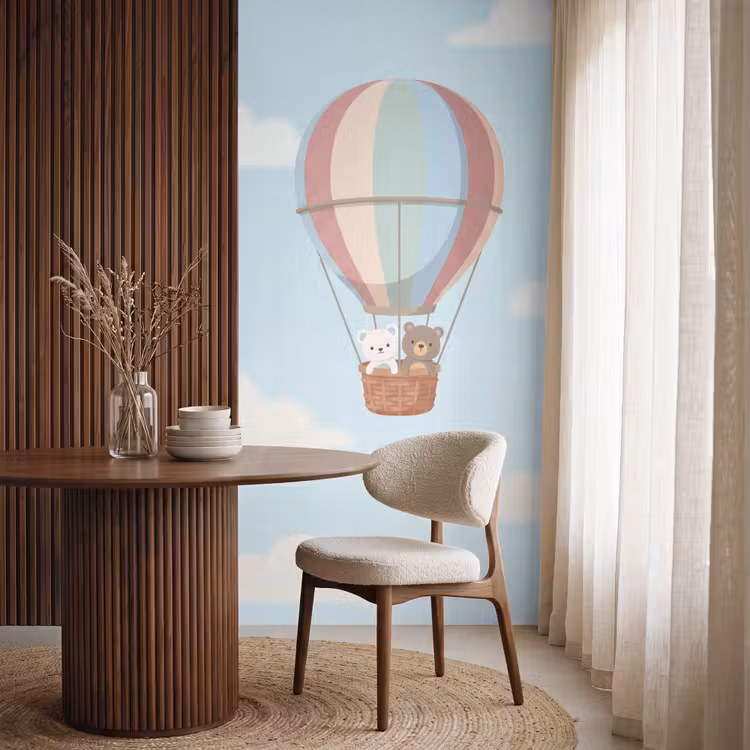 Behang - Luchtballon - Beren - Pastel — 4