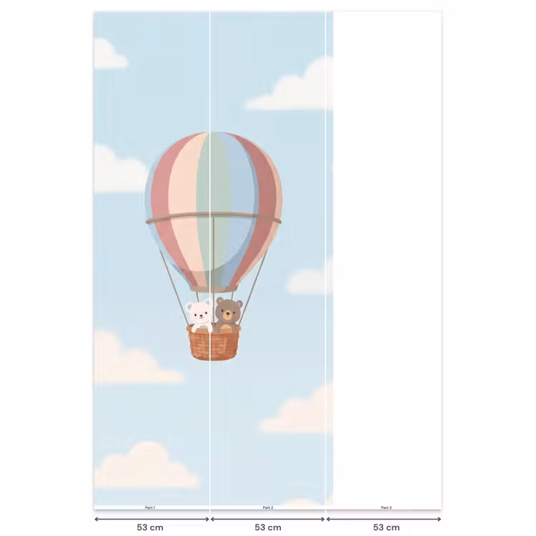 Behang - Luchtballon - Beren - Pastel — 6