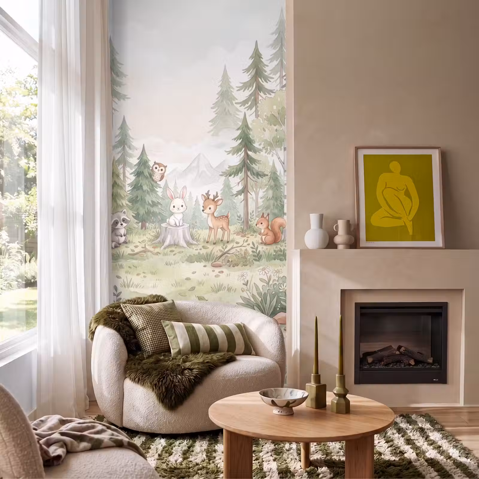 Behang - Bos - Dieren - Groen — 1