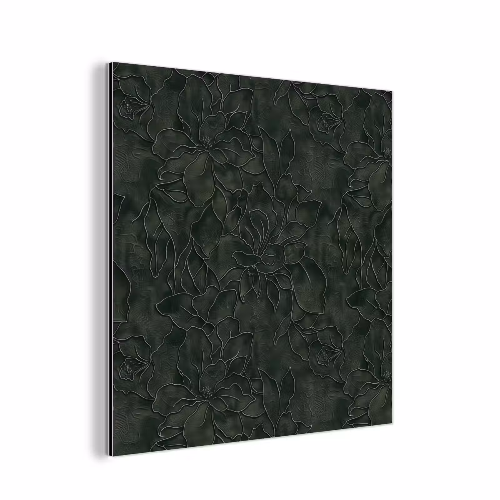 Aluminium schilderij - Bloemen - Lijnen - Groen — 1