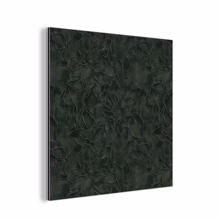 Aluminium schilderij - Bloemen - Lijnen - Groen — 1