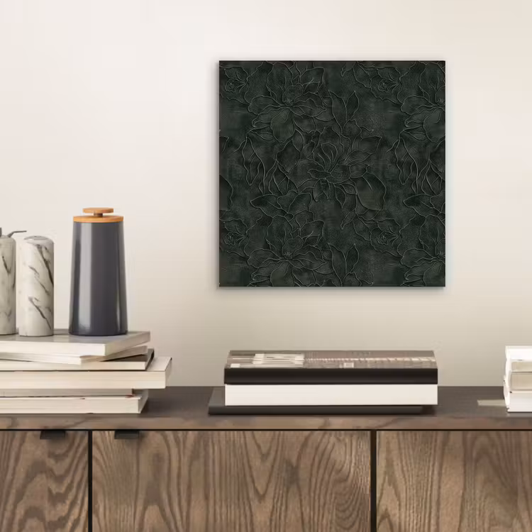 Aluminium schilderij - Bloemen - Lijnen - Groen — 2