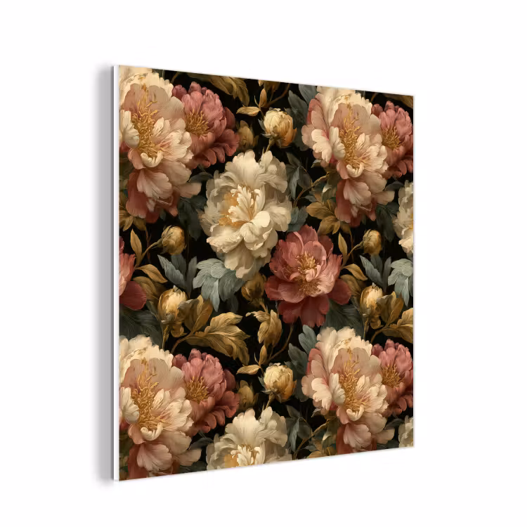 Forex - Bloemen - Barok - Patroon - Roze - Crème — 1