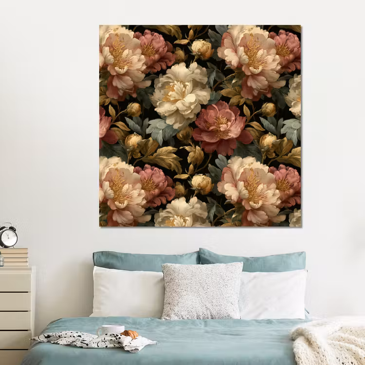 Forex - Bloemen - Barok - Patroon - Roze - Crème — 2