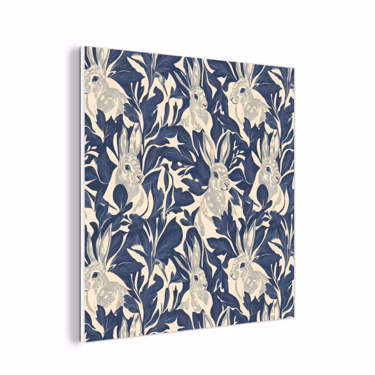 Forex - Hazen - Bladeren - Patroon - Blauw - Beige — 1
