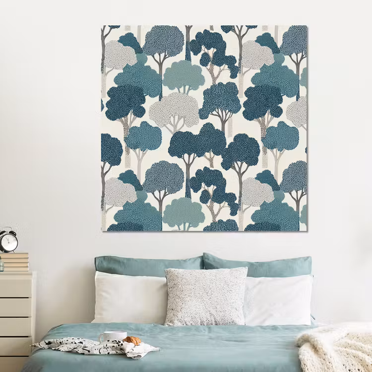 Forex - Modern - Bomen - Bos - Patroon - Blauw — 2