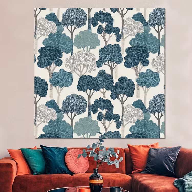 Forex - Modern - Bomen - Bos - Patroon - Blauw — 3