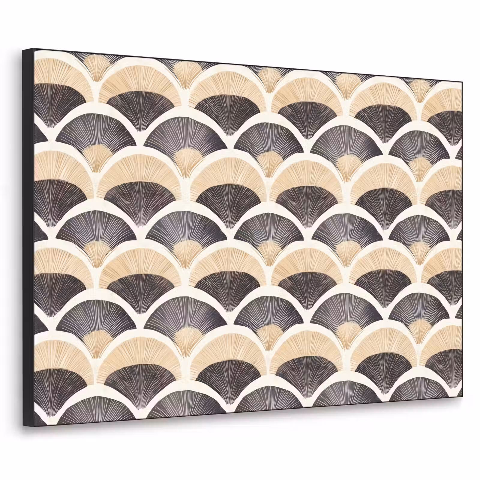 Art Frame - Waaier - Patroon - Zwart - Beige — 1