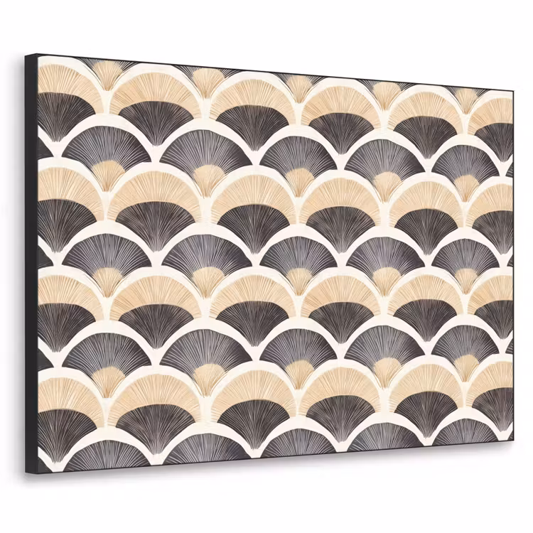 Art Frame - Waaier - Patroon - Zwart - Beige — 1