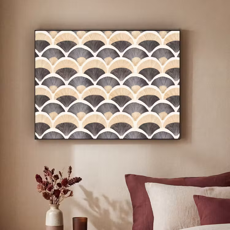 Art Frame - Waaier - Patroon - Zwart - Beige — 3