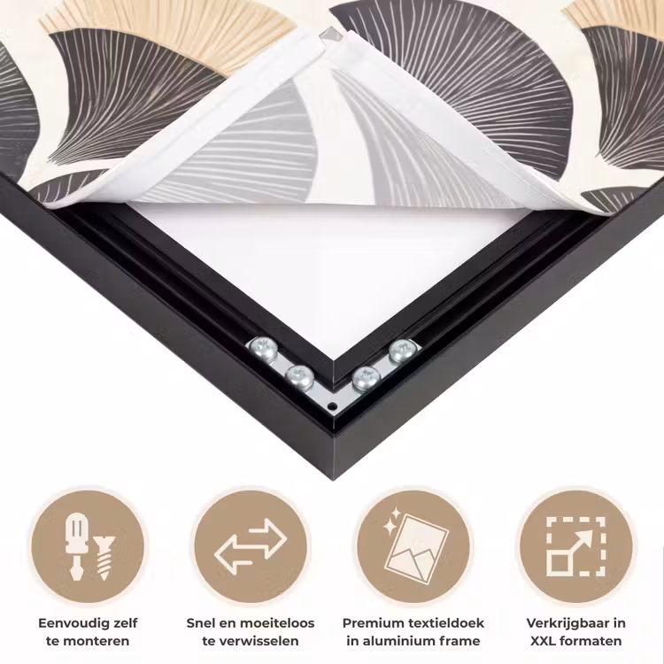 Art Frame - Waaier - Patroon - Zwart - Beige — 4