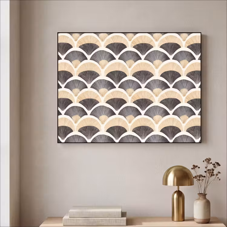 Art Frame - Waaier - Patroon - Zwart - Beige — 5