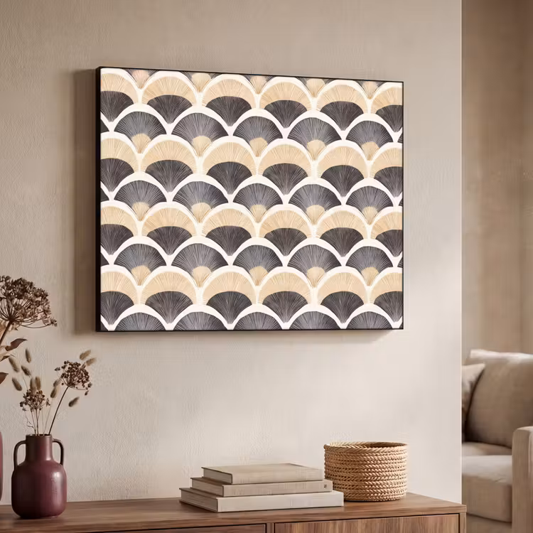 Art Frame - Waaier - Patroon - Zwart - Beige — 7