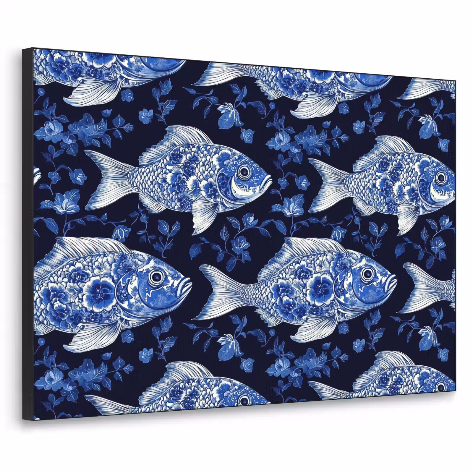 Art Frame - Vissen - Bloemen - Blauw — 1