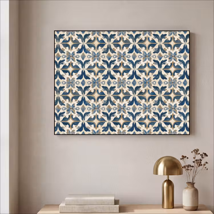 Art Frame - Tegel - Patroon - Blauw - Beige — 5