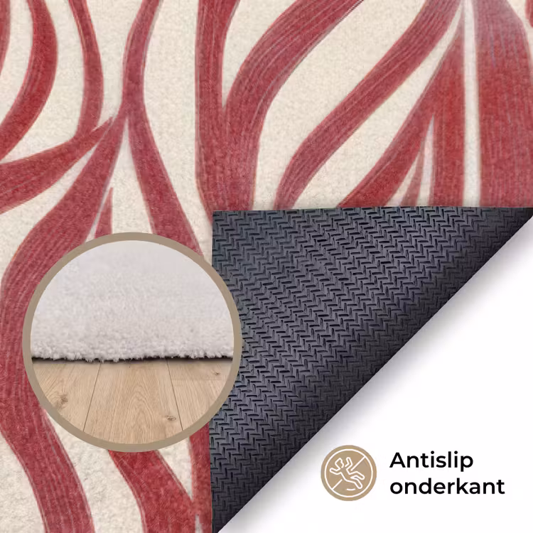 Vloerkleed - Golvende vormen - Abstract - Rood — 4
