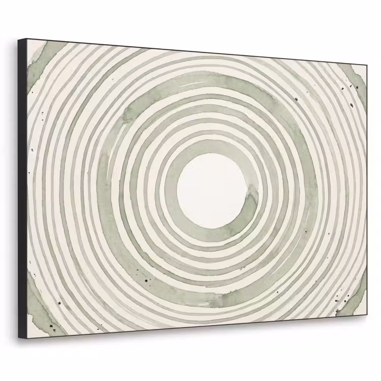 Art Frame - Abstractie - Cirkels - Waterverf - Groen - Modern — 1