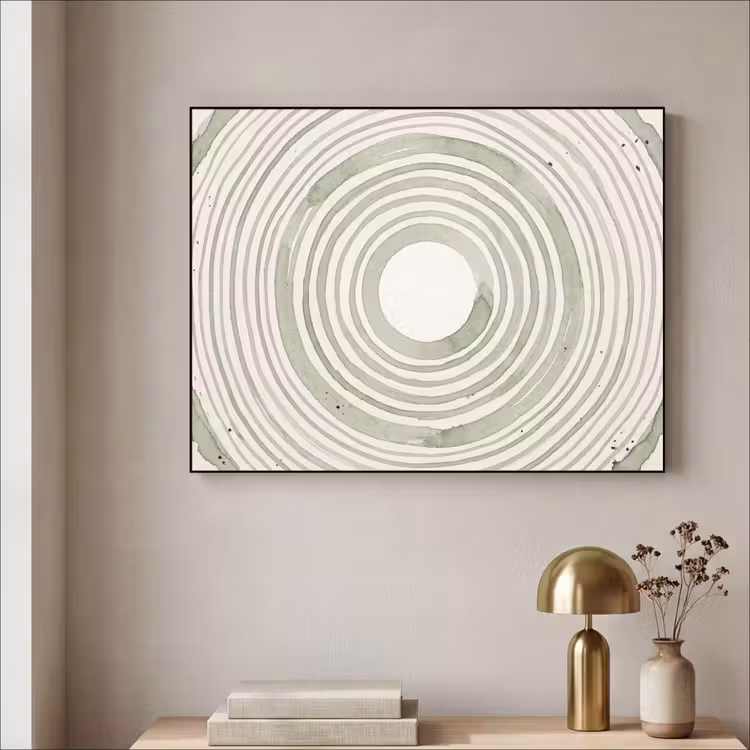 Art Frame - Abstractie - Cirkels - Waterverf - Groen - Modern — 5