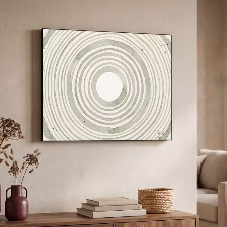 Art Frame - Abstractie - Cirkels - Waterverf - Groen - Modern — 7