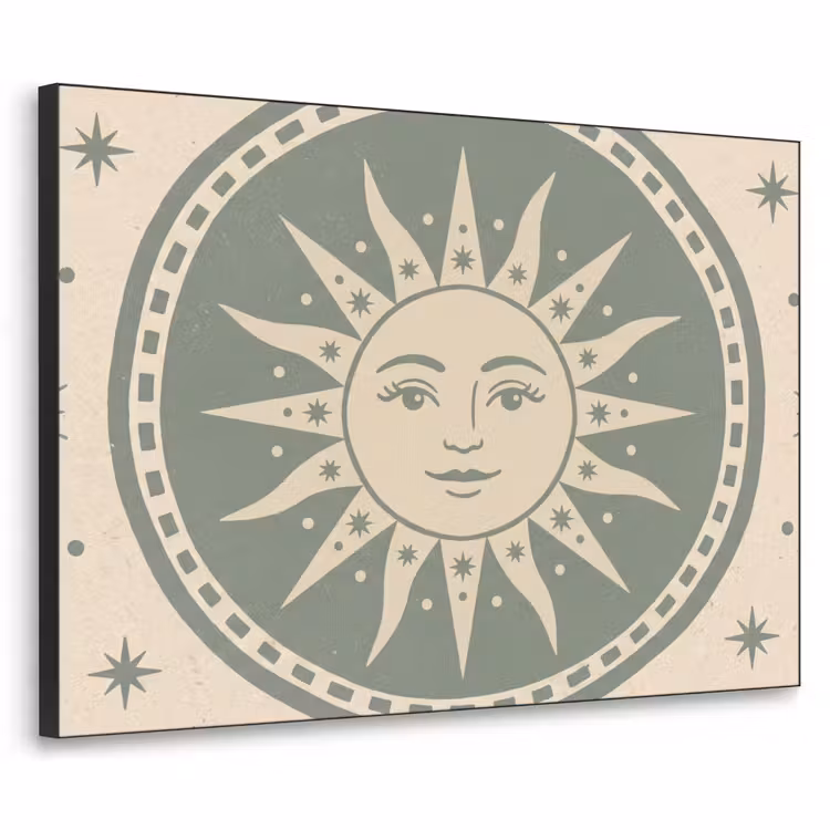 Art Frame - Zon - Sterren - Astrologie - Vintage - Groen — 1