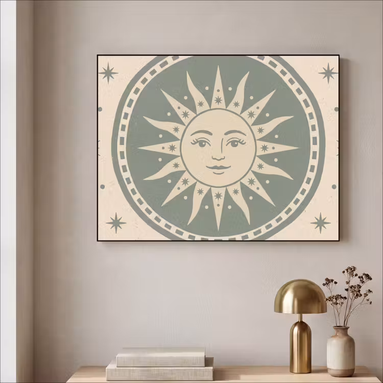 Art Frame - Zon - Sterren - Astrologie - Vintage - Groen — 5