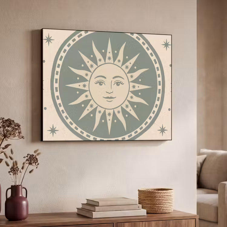 Art Frame - Zon - Sterren - Astrologie - Vintage - Groen — 7