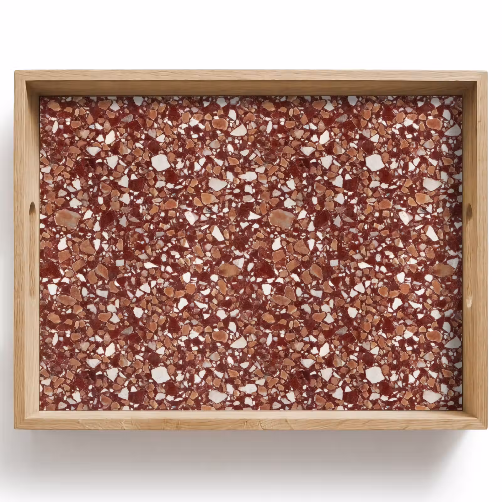 Dienblad - Terrazzo - Patroon - Steentextuur - Roodbruin — 1