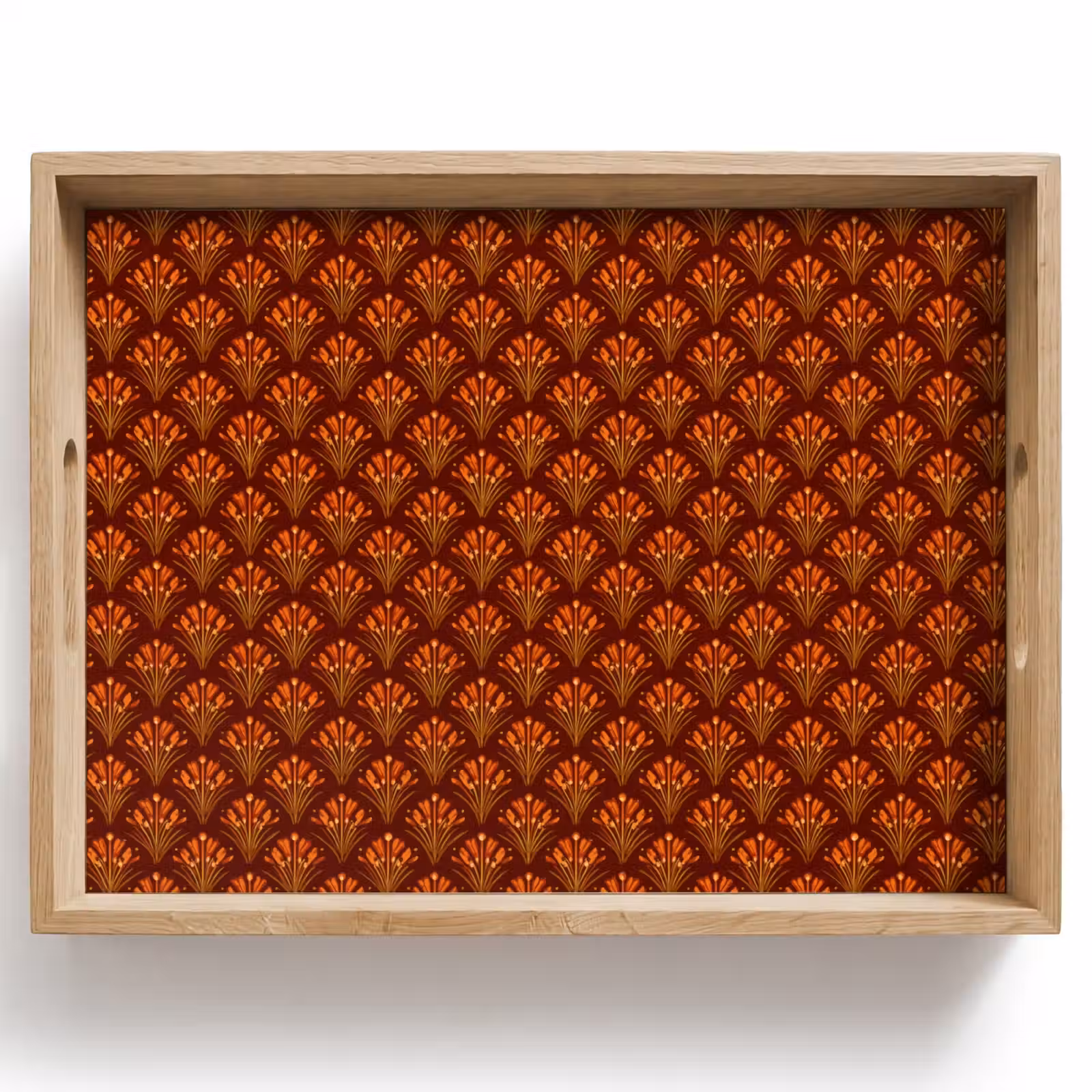 Dienblad - Waaiers - Art Deco - Botanisch - Roestbruin - Oranje — 1