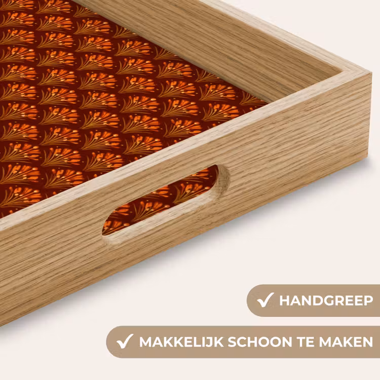 Dienblad - Waaiers - Art Deco - Botanisch - Roestbruin - Oranje — 5