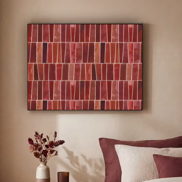 Art Frame - Tegels - Modern - Structuur - Dieprood — 3