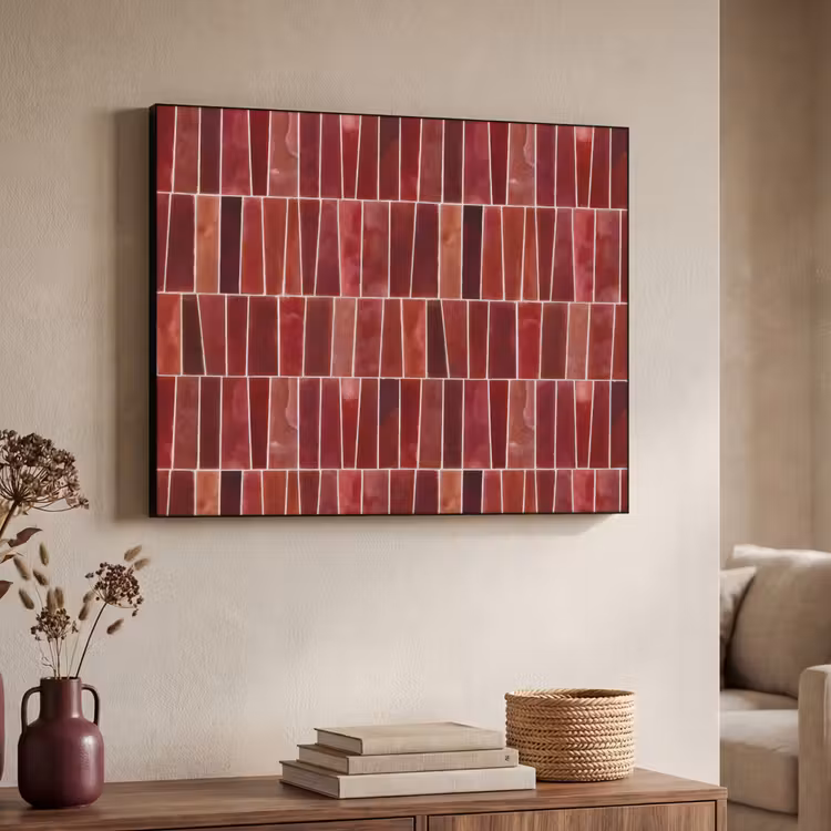 Art Frame - Tegels - Modern - Structuur - Dieprood — 7