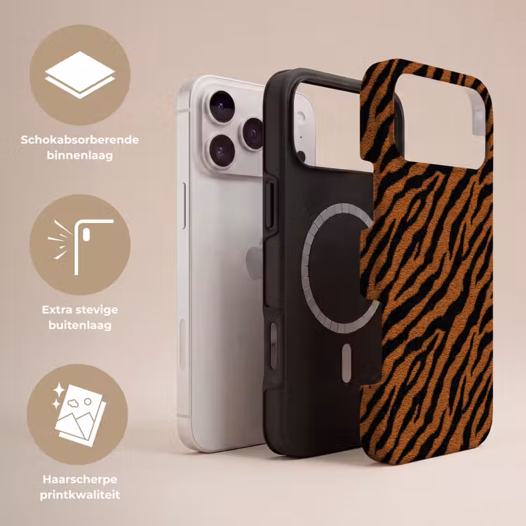 Telefoonhoesje Toughcase - Tijger - Zwart - Vacht — 3