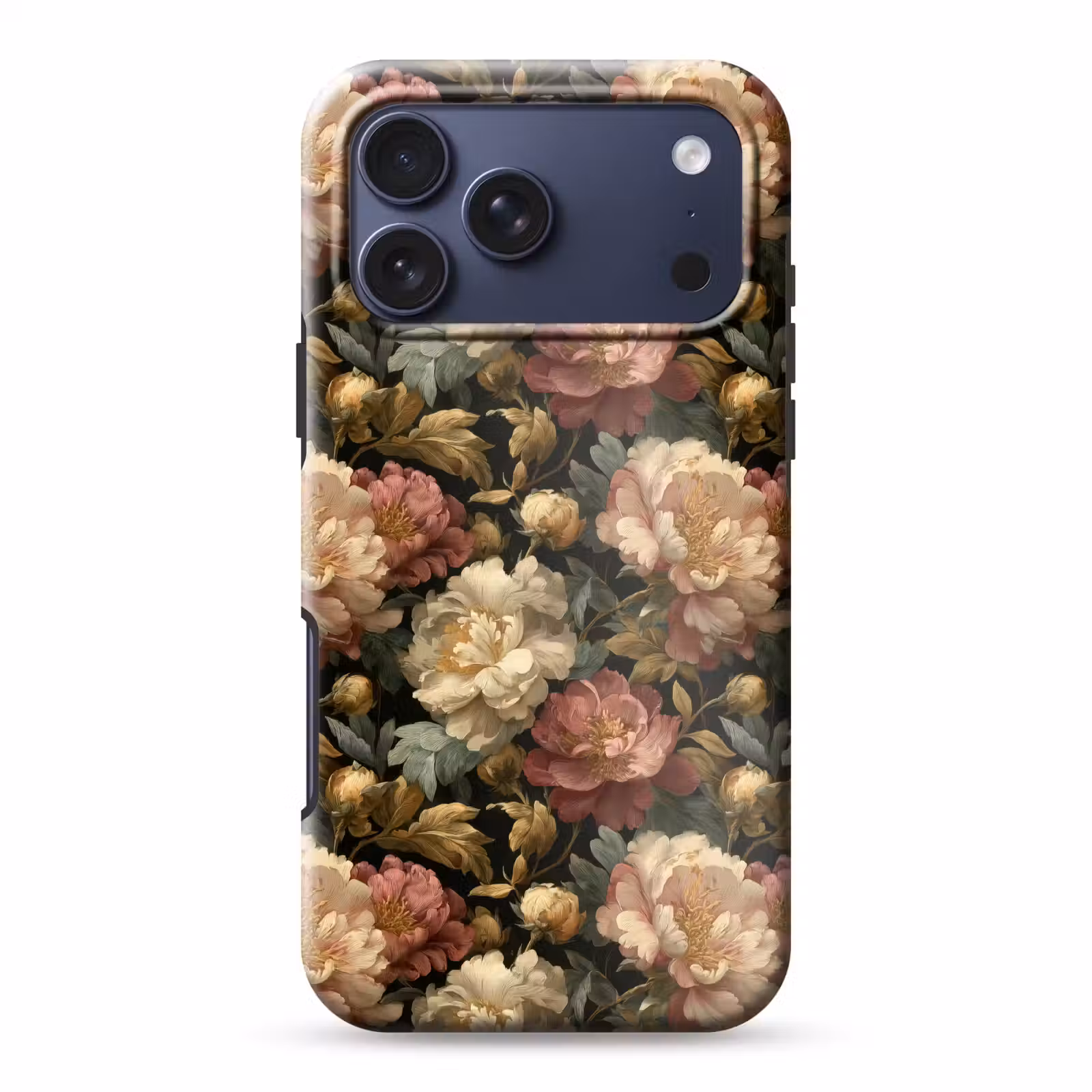 Telefoonhoesje Toughcase - Bloemen - Barok - Patroon - Roze - Crème — 1