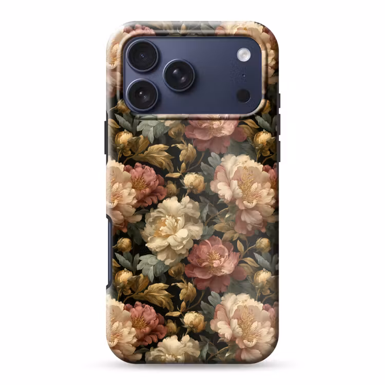 Telefoonhoesje Toughcase - Bloemen - Barok - Patroon - Roze - Crème — 1