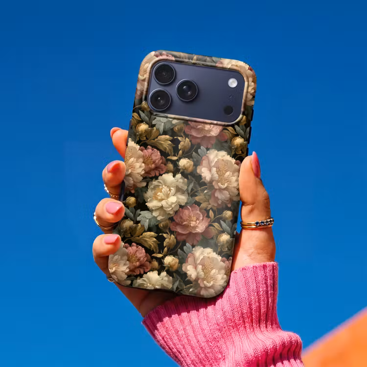 Telefoonhoesje Toughcase - Bloemen - Barok - Patroon - Roze - Crème — 2