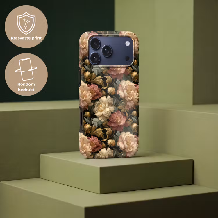 Telefoonhoesje Toughcase - Bloemen - Barok - Patroon - Roze - Crème — 7