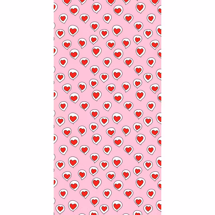 Behang - Hartjes - Patroon - Rood — 2