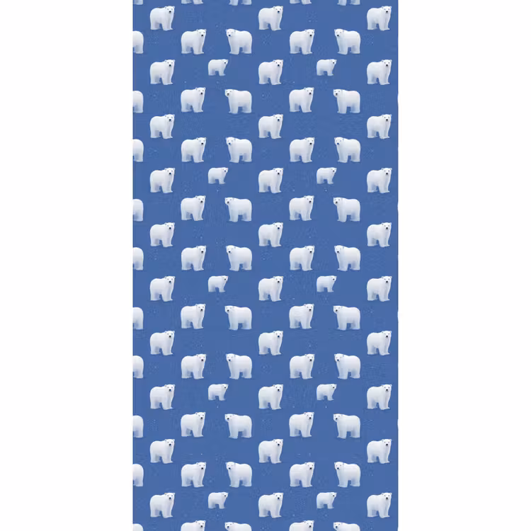 Behang - IJsbeer - Patroon - Blauw — 2