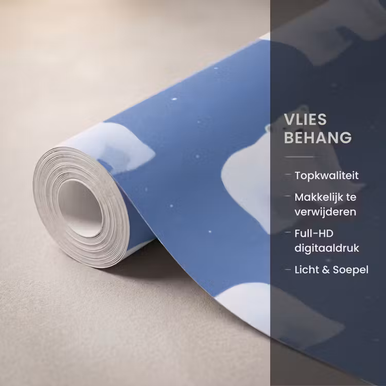 Behang - IJsbeer - Patroon - Blauw — 3