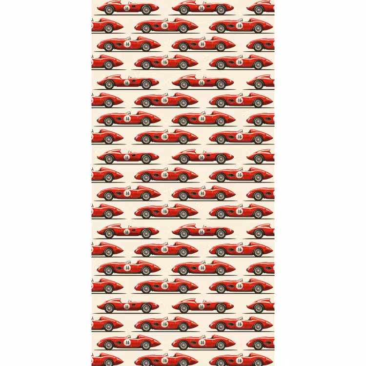 Behang - Raceauto - Retro - Rood — 2